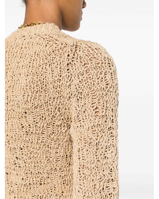 Dorothee Schumacher Natural Open-knit Cropped Cotton Cardigan