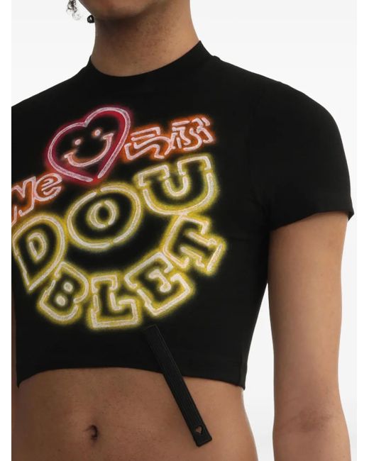メンズ Doublet ロゴ Tシャツ Black
