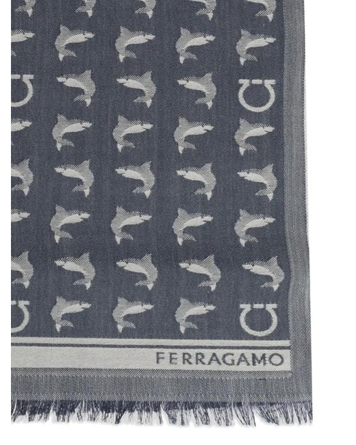 Ferragamo Gray Wool Scarf for men