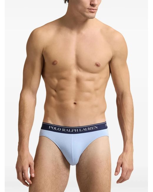 Polo Ralph Lauren Blue Logo-Waistband Briefs for men