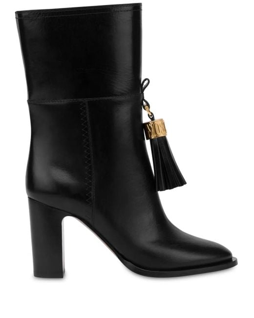 Moschino タッセルチャーム アンクルブーツ Black