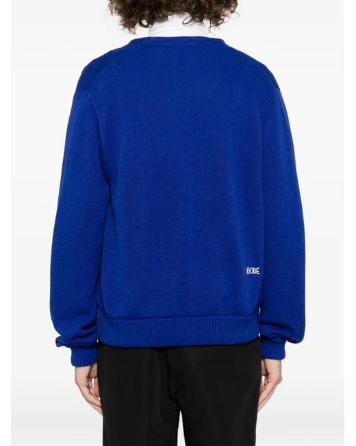 Bode Blue Double-Breasted Cardigan for men