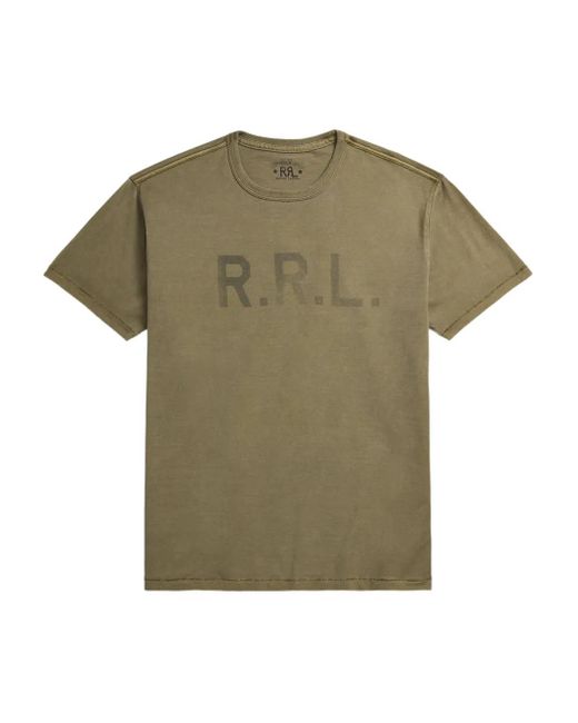 メンズ RRL ロゴ Tシャツ Green