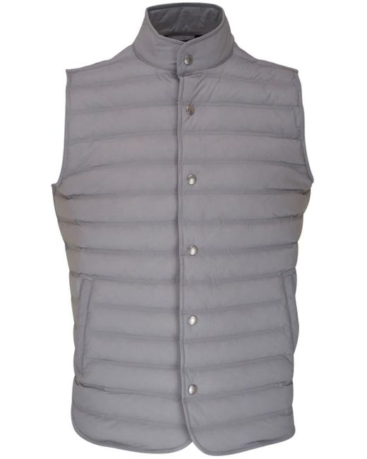 Peter Millar Gray High-neck Quilted Gilet for men