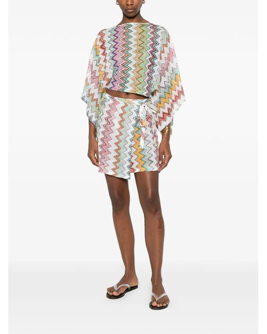 Missoni White Blouse With Zigzag Pattern