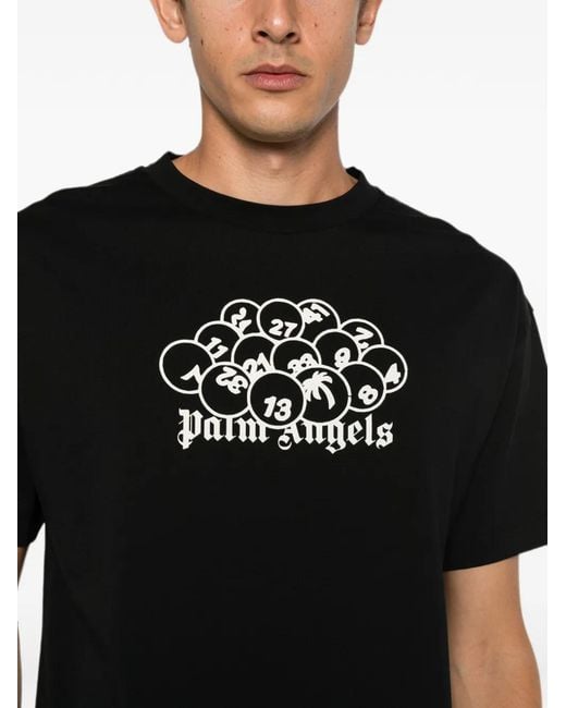 Palm Angels Black Pa Pool Graphic-Print T-Shirt for men