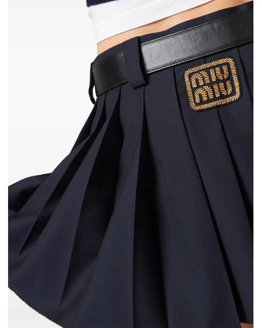 Miu Miu Blue Minirock Mit Falten