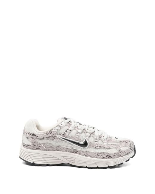 Nike White P-6000 Se Snakeskin-Effect Sneakers