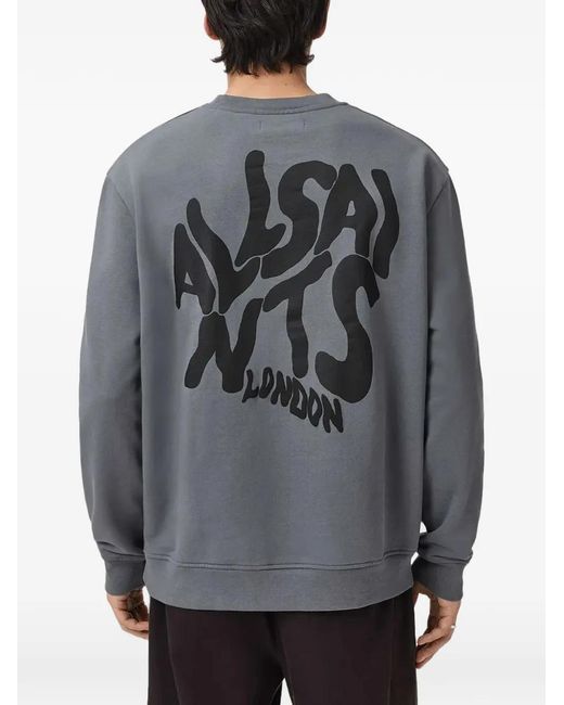 AllSaints Gray Orlando Printed Sweatshirt for men