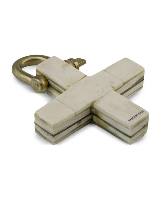 Parts Of 4 Metallic Plus Charm Cross Keyring
