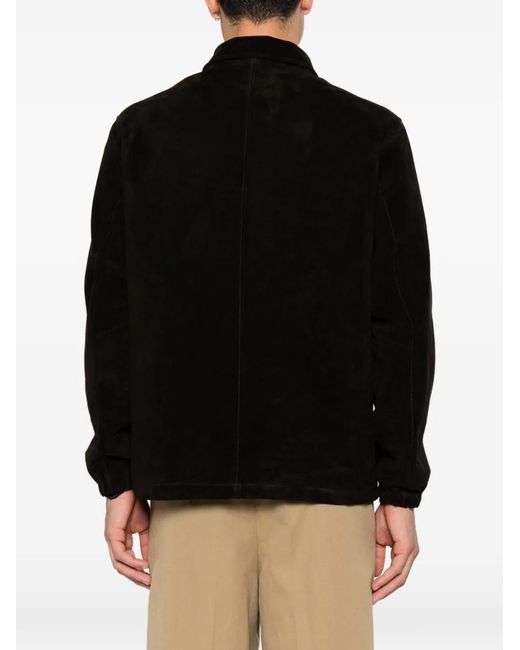 Giorgio Brato Black Suede Long-Sleeves Jacket for men