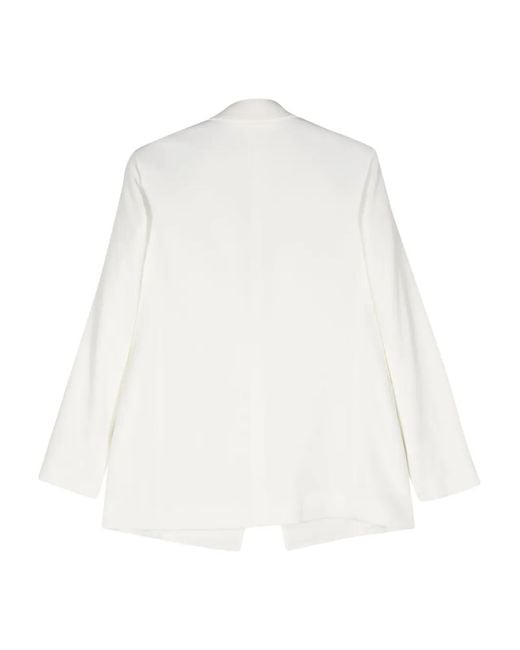Lanvin White Rose-button Single-breasted Blazer