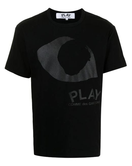 COMME DES GARÇONS PLAY Black Logo Cotton T-shirt for men