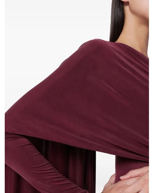 ANDAMANE Purple Xenia Cape-Effect Bodysuit