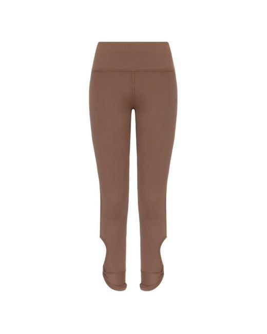 EA7 Brown Cut-Out Twisted-Detail Leggings