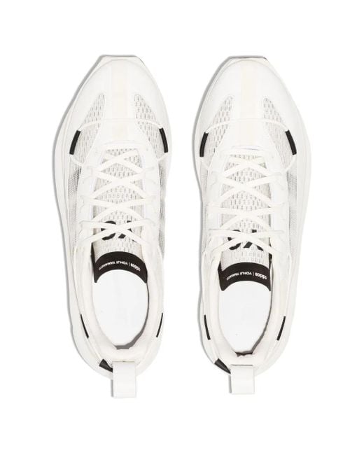 Y-3 White Shiku Run Lace-Up Sneakers for men