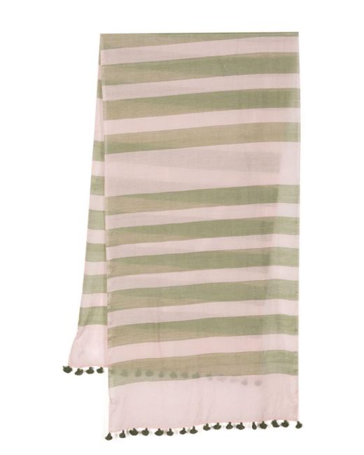 Paul Smith Natural Tassel-detail Striped Scarf