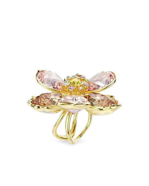 Swarovski Metallic Idyllia Flower-Motif Ring