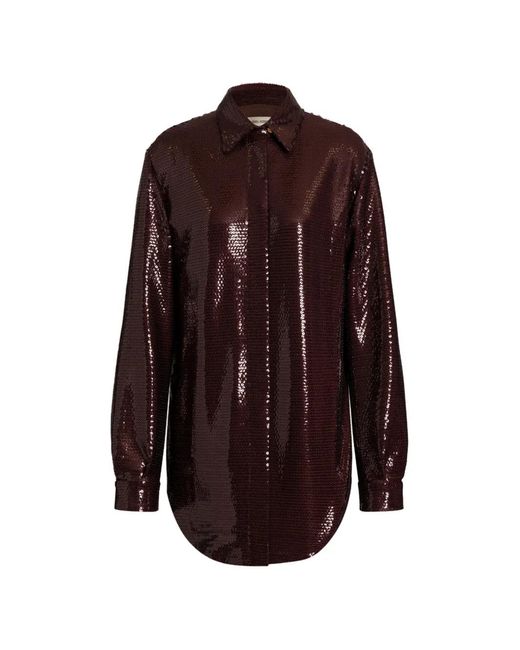 Alberta Ferretti Purple Sequin Shirt