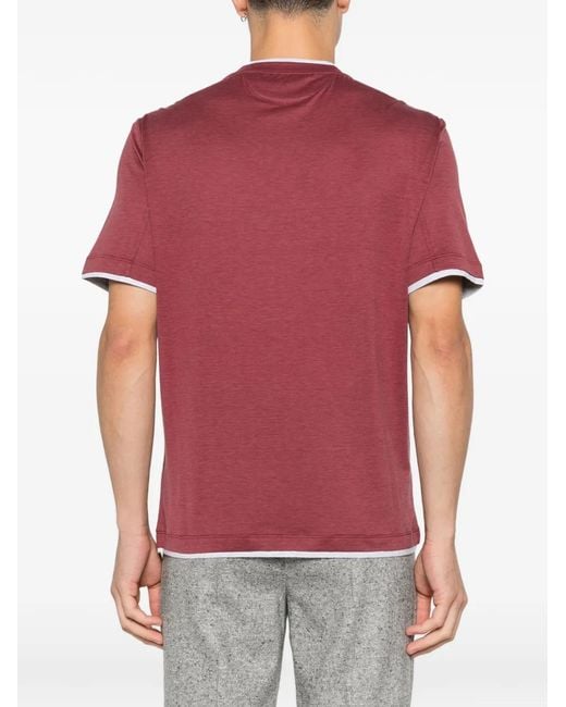 Brunello Cucinelli Red T-Shirts for men