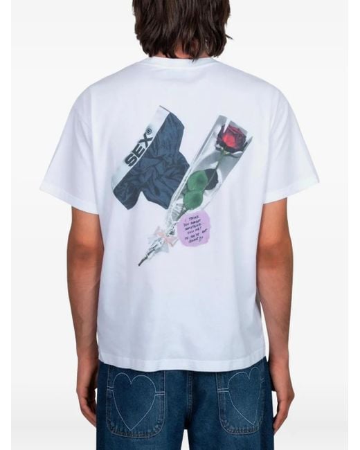 Carne Bollente White Graphic-Print T-Shirt for men