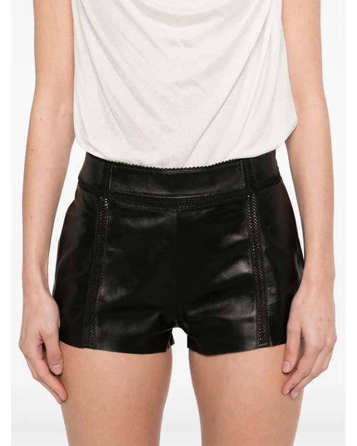 Blumarine レザー ショートパンツ Black