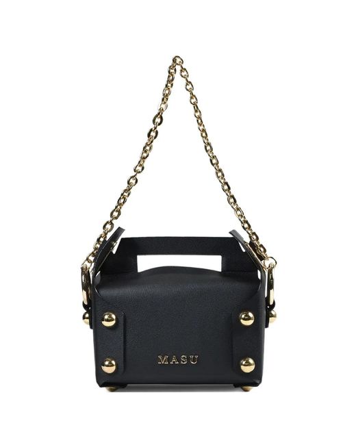 MASU Black Cake Leather Tote Bag