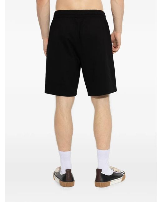 EA7 Black Logo-Print Shorts for men
