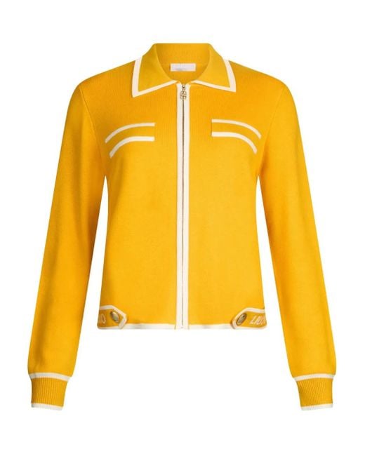 Liu Jo Yellow Zip-Up Cardigan