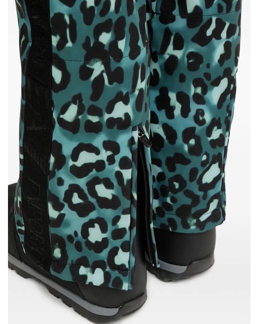 EA7 Black Pantalon De Ski Zippé À Imprimé Léopard