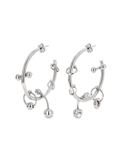Justine Clenquet White Jessie Hoop Earrings