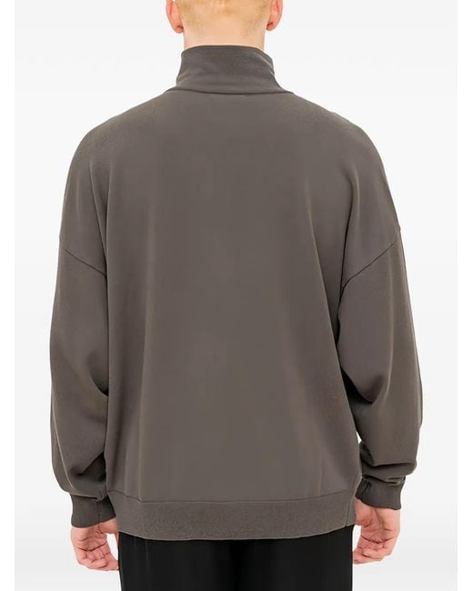 DEVOA Gray Buttoned High-Neck Sweater for men