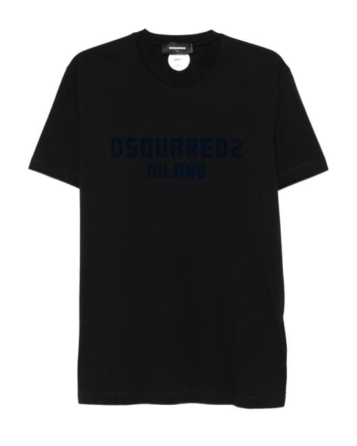 DSquared² Black Short-Sleeve T-Shirt With Embossed Logo for men