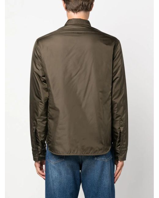 Aspesi Green Lilo Taffeta Padded Overshirt for men