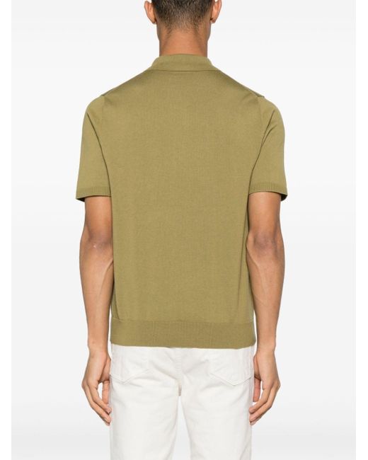 PS by Paul Smith Green Knitted Organic-cotton Polo Shirt for men