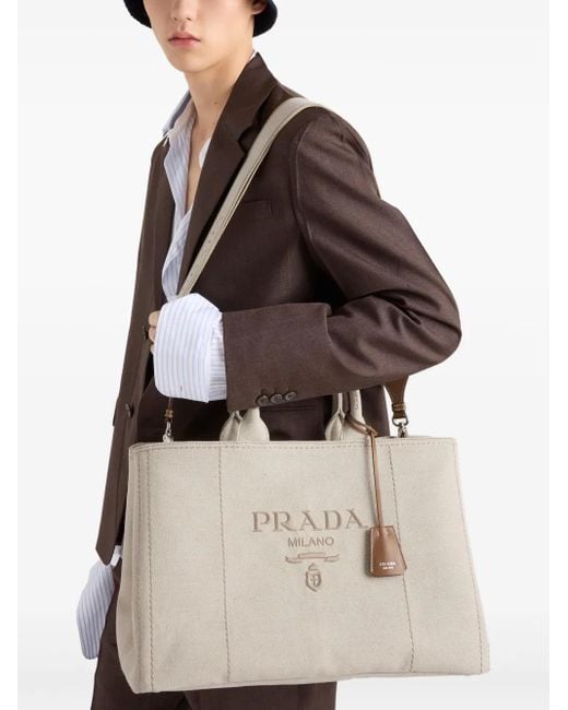 Prada Natural Press-Stud Bag Leather for men