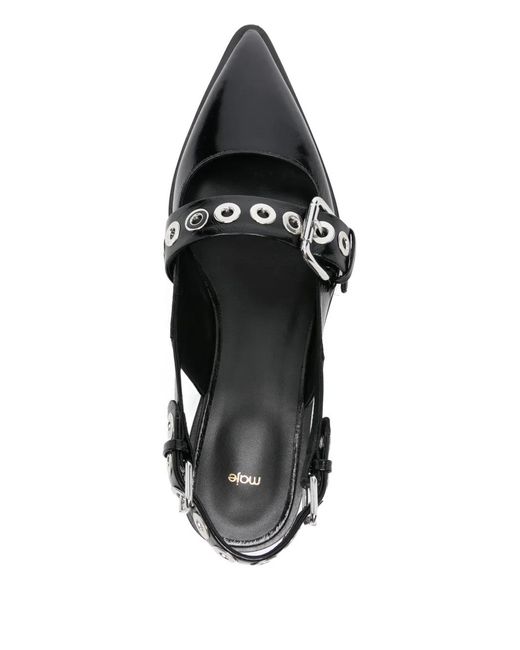 Maje Black Eyelet Strap Loafer