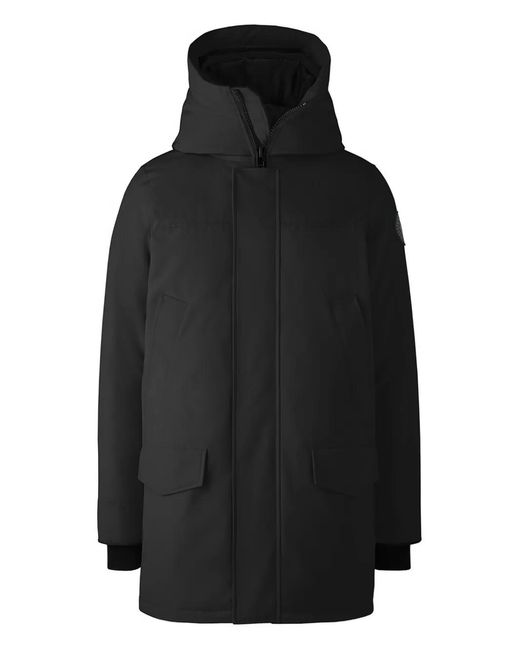 Canada Goose Black Langford Hooded Logo-Patch Coat for men