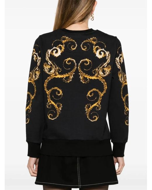 Versace Jeans Couture Black Barocco-Print Sweatshirt