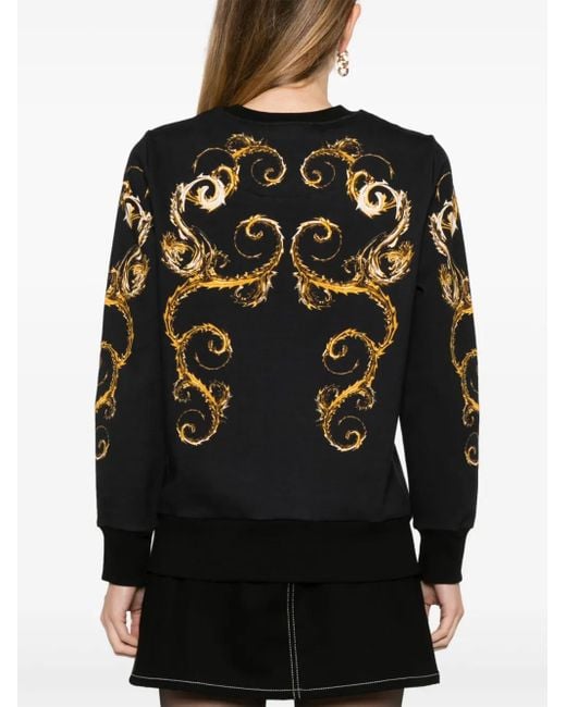 Versace Jeans Couture Black Barocco-Print Sweatshirt