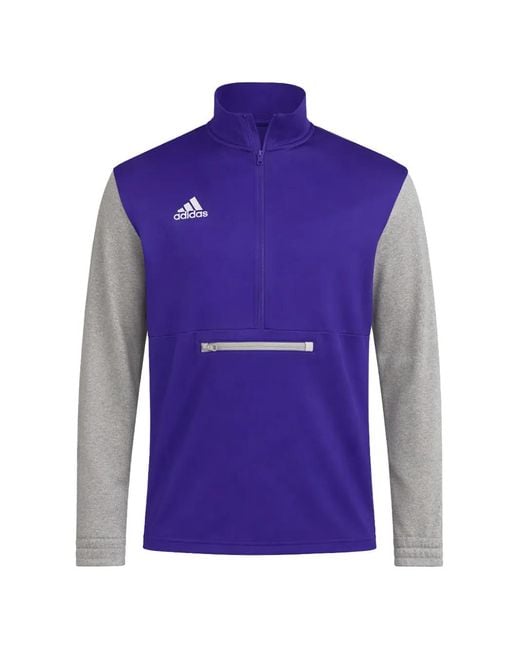 adidas メンズ パープル Team Issue ジップ スウェットシャツ