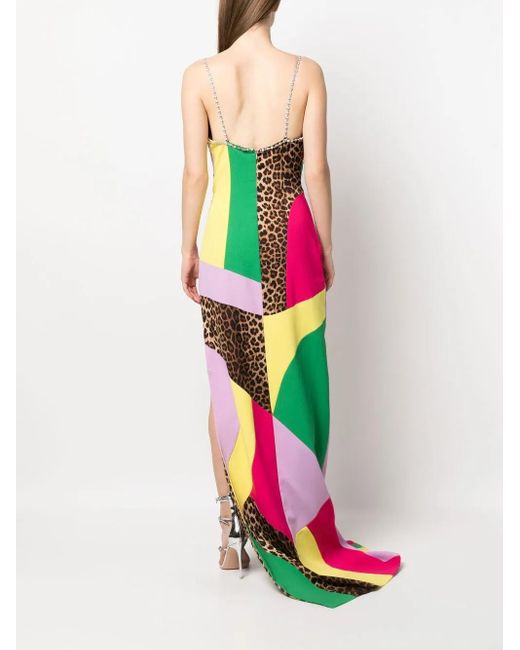 Philipp Plein Pink Patchwork Long Dress