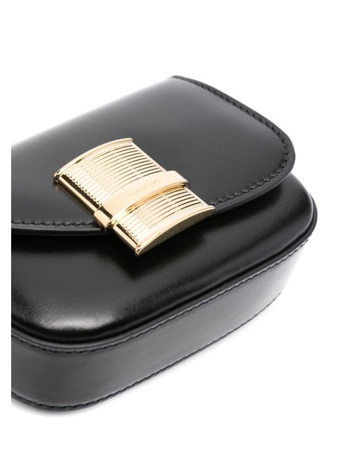 Bolso mini con placa del logo Ferragamo de color Black