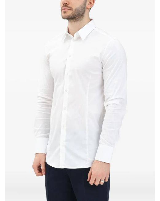 Patrizia Pepe White Long-Sleeve Button-Up Shirt for men