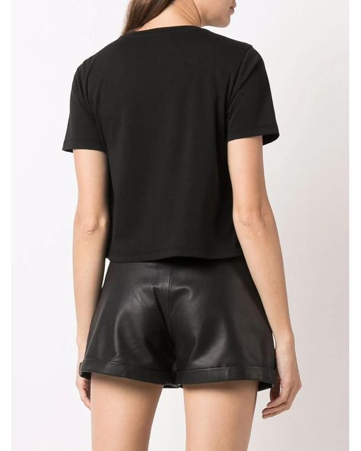 Philipp Plein Black Iconic Plein Short-Sleeve Cropped T-Shirt