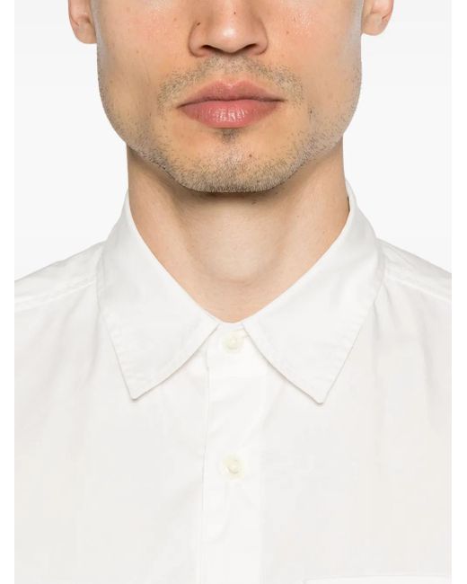 C P Company White Gabardine Shortleeved Shirt for men