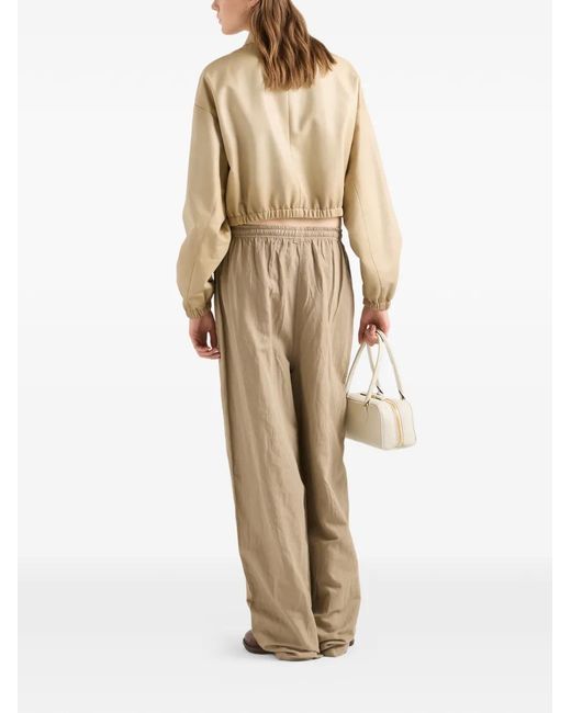 Prada Natural Cropped Nappa Leather Jacket