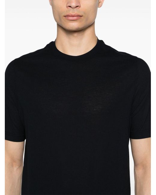 Crew-neck cotton T-shirt di Dell'Oglio in Black da Uomo