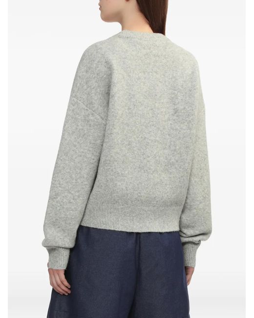 A Bathing Ape Gray Graphic Crew-Neck Sweater