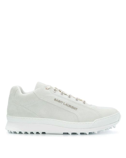 Saint Laurent Suède Spring Sneakers in het Wit voor heren - Lyst
